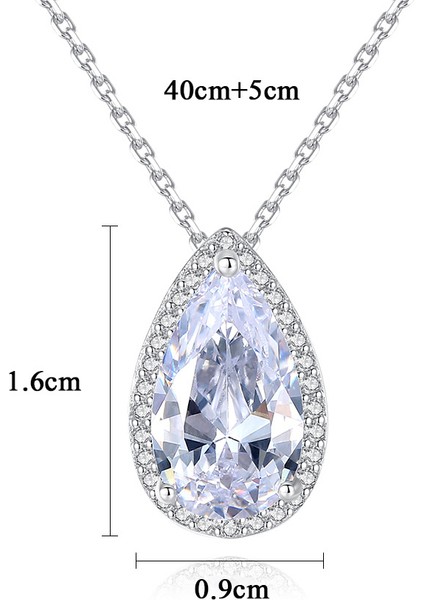 925 Ayar Gümüş Gözyaşı Takı Zirkon Kolye Kolye 18", Kadınlar Için Hediyeler, Anneler Günü Hediyeleri, Kadınlar Için Doğum Günü Hediyeleri, Kadınlar Için Kolyeler (Yurt Dışından) modelleri