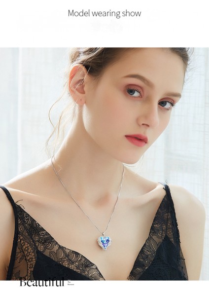 Okyanus Kalp Kolye Kadın Melek Kanatları Kristal Klavikula Kolye ----- Siyah Mor (Yurt Dışından) fiyatları