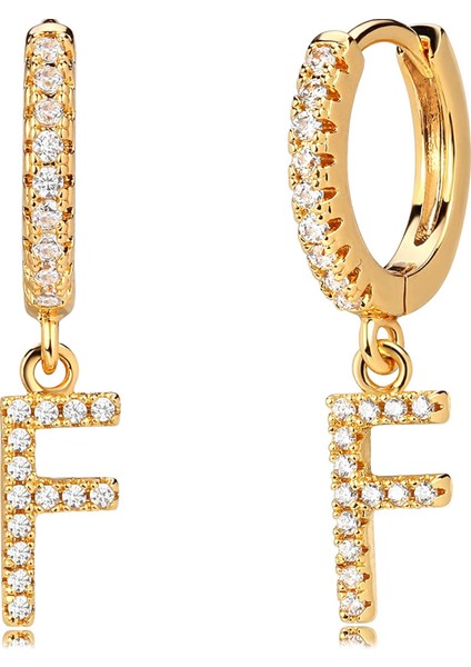 Avekı 18K Zarif Altın Kaplama Açacağı Kübik Zirkon Harf Charm Huggie Hoop Küpeler Harfleri Az 26 Harf Charm Küpeler Kişiselleştirilmiş Minik Dangle Minimalist Ilk Takı Sembolik Hediye (Yurt Dışından)