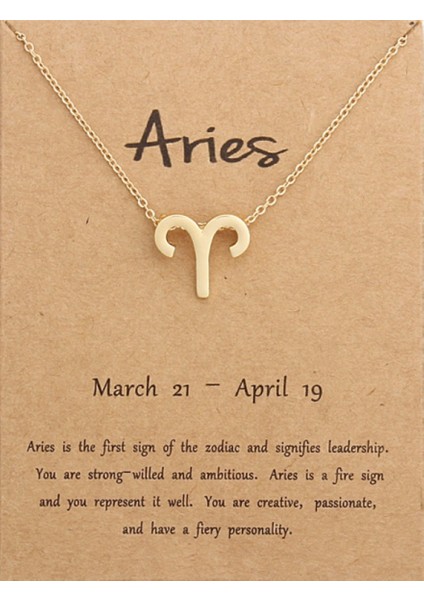 18K Altın Kaplama Burç Kolye, Kadın Kızlar Için Paslanmaz Çelik Astroloji Takı, 12 Takımyıldızı Kolye (Yurt Dışından)