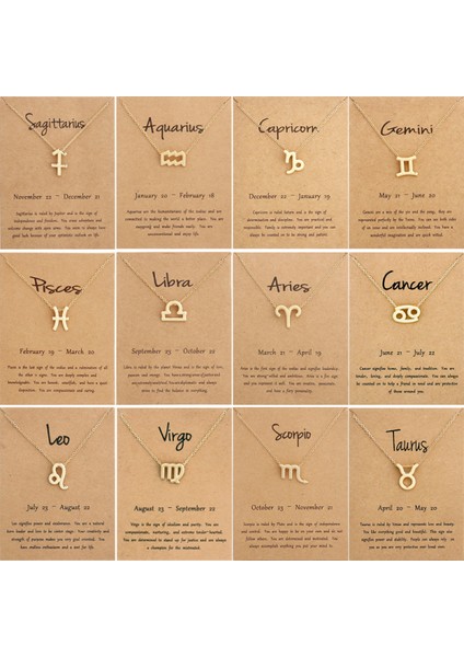 18K Altın Kaplama Burç Kolye, Kadın Kızlar Için Paslanmaz Çelik Astroloji Takı, 12 Takımyıldızı Kolye (Yurt Dışından) fırsatları