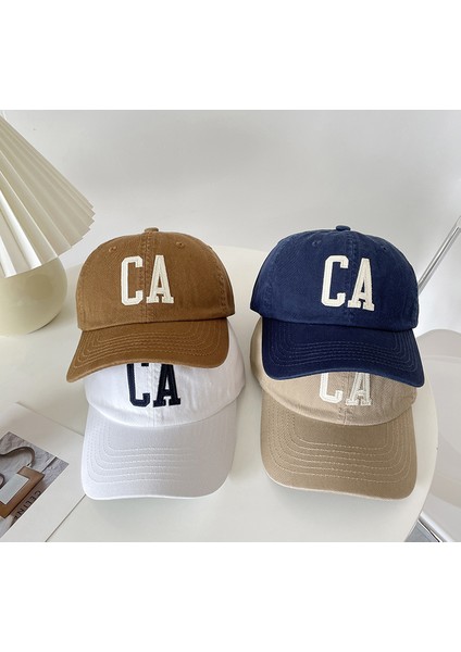 Şapka, Beyzbol Şapkası, Pamuklu Yıkama, Ca Letter, Yumuşak Üst, Çok Yönlü, Küçük Yüz, Sivri Şapka, Deve Mavisi (Yurt Dışından) fırsatları