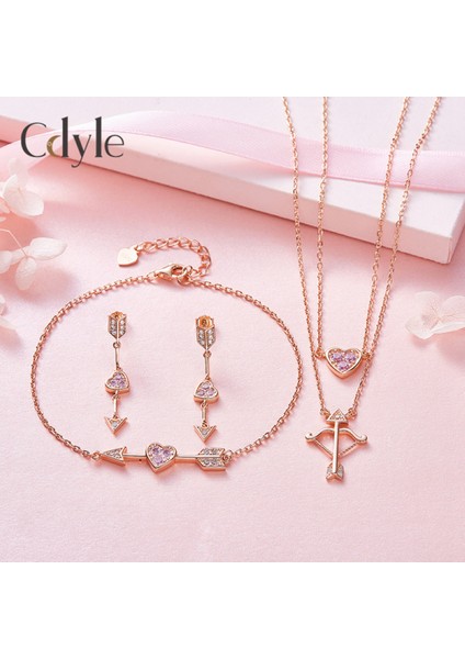 Romantik Sevgililer Yeni Yıl Hediyesi Mücevher Kolye, Kadınlar Için Kristal Kolye Kolye Takı Kadınlar Için Birthstone Kolye, Aşk Tanrısının Ok (Yurt Dışından) fiyatları