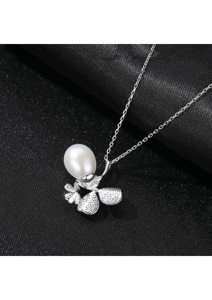 925 Ayar Gümüş Dört Yapraklı Yonca Inci / Aytaşı Kolye Birthstone Kolyeler Kadınlar Için Doğum Günü Anneler Günü Takı Hediyeler Anne Onun Kadın Kızlar Için (Yurt Dışından)