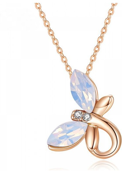 Romantik Sevgililer Yeni Yıl Hediyesi Mücevher Kolye, Kadınlar Için Kristal Kolye Kolye Takı Kadınlar Için Birthstone Kolye, Kelebek (Yurt Dışından)