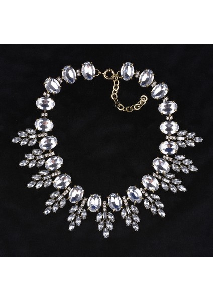 Kadın Kolyeler Kristal Yaprak Kolye Klavikula Zincirleri Moda Vintage Aksesuarları Kristal Düğün Parti Takı Kadın Kızlar Için (Şeffaf Beyaz) (Yurt Dışından) fiyatları
