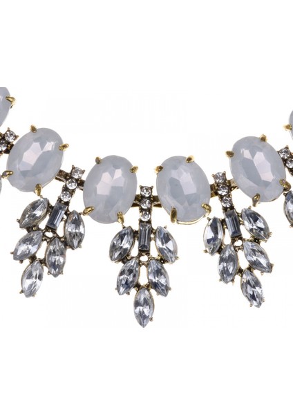Kadın Kolye Kristal Yaprak Kolye Klavikula Zincirleri Moda Vintage Aksesuarları Kristal Düğün Parti Takı Kadın Kızlar Için (Beyaz) (Yurt Dışından) fiyatları