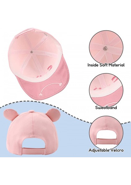 Bebek Ördek Kap Bebek Çocuk Güneş Şapkası Ayı Sevimli Karikatür Kapaklar Ilkbahar Yaz 6-24MONTHS --- Gülümseme Pembe (Yurt Dışından) modelleri