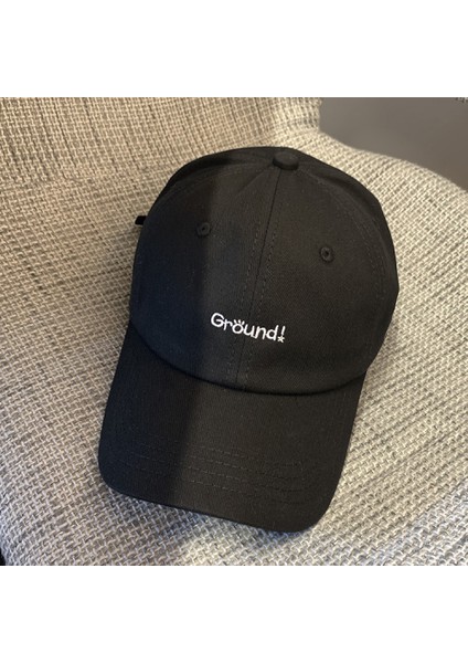 Unisex Basit Işlemeli Harf Ayarlanabilir Beyzbol Şapkası (Siyah) (Yurt Dışından)