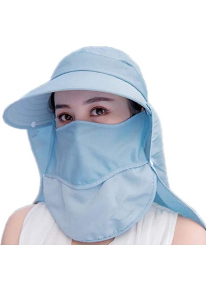 Geniş Kenarlı Güneş Şapkası - Çok Yönlü Upf 50 Koruyucu Kova Şapkası, Tek Beden (Gök Mavisi) (Yurt Dışından)