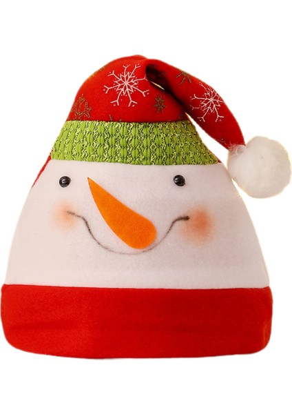 4 Paket Noel Şapka Karikatür Şapka Noel Kostüm Partisi ve Tatil Etkinliği Için Lüks Peluş Şapka (Karikatür Kardan Adam Şapka) (Yurt Dışından)