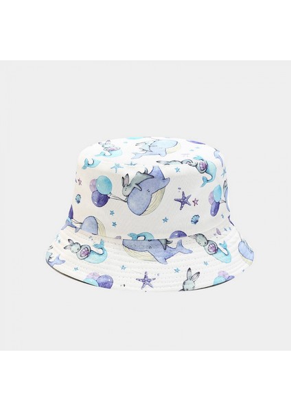 Kadınlar Için Sevimli Kova Şapka Plaj Balıkçı Şapkaları, Çift Taraflı Giyilebilir (Yurt Dışından)