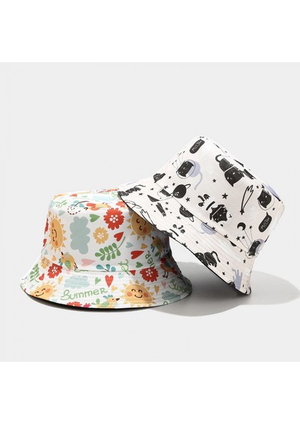 Kadınlar Için Sevimli Kova Şapka Plaj Balıkçı Şapkaları, Çift Taraflı Giyilebilir (Yurt Dışından) fırsatları