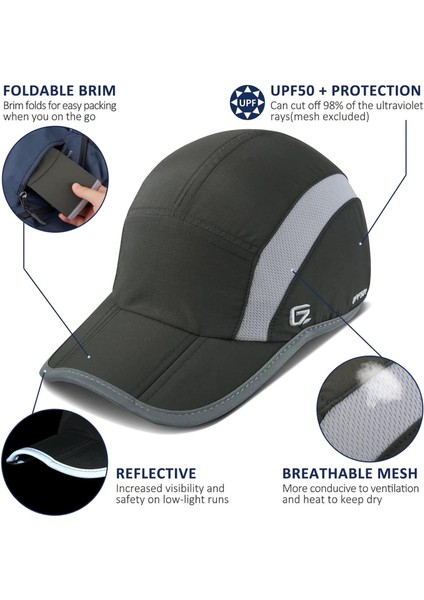 Yansıtıcı Katlanır Açık Hava Şapkası Yapılandırılmamış Tasarım Upf 50+ Kadın ve Erkek Için Güneş Korumalı Spor Şapkaları (Yurt Dışından) fiyatları