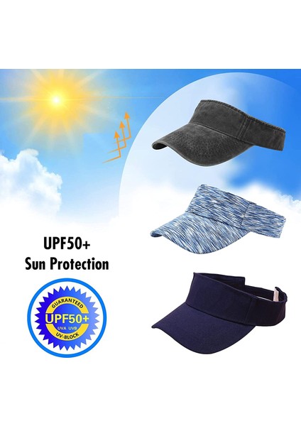 Kadın Erkek Için Spor Güneşlikler Yaz Uv Korumalı Ayarlanabilir Güneş Şapkası Şapkası, 2 Paket (Yurt Dışından) fiyatları