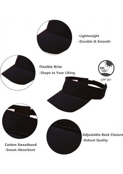 Kadın Erkek Için Spor Güneşlikler Yaz Uv Korumalı Ayarlanabilir Güneş Şapkası Şapkası, 2 Paket (Yurt Dışından) modelleri