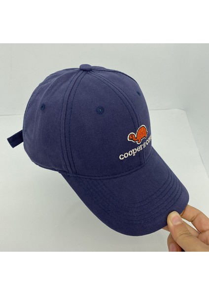 Şapka Kadın Sevimli Dinozor Nakış Bahar ve Yaz Kişilik Basit Beyzbol Şapkası Erkek (Mavi) (Yurt Dışından)