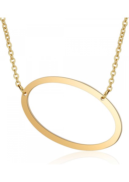 Kadınlar Için Yan Blok Ilk Harf Kolye Kolye --- O (Yurt Dışından)