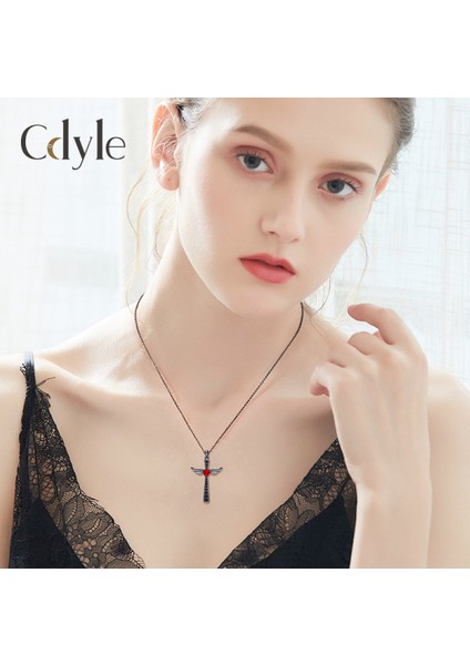 Romantik Sevgililer Yeni Yıl Hediyesi Mücevher Kolye, Kadınlar Için Kristal Kolye Kolye Takı Kadınlar Için Birthstone Kolye, Melek Kanatları Çapraz (Yurt Dışından) fiyatları