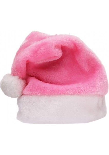Pembe Peluş Tatil Noel Noel Baba Şapkası (Yurt Dışından)