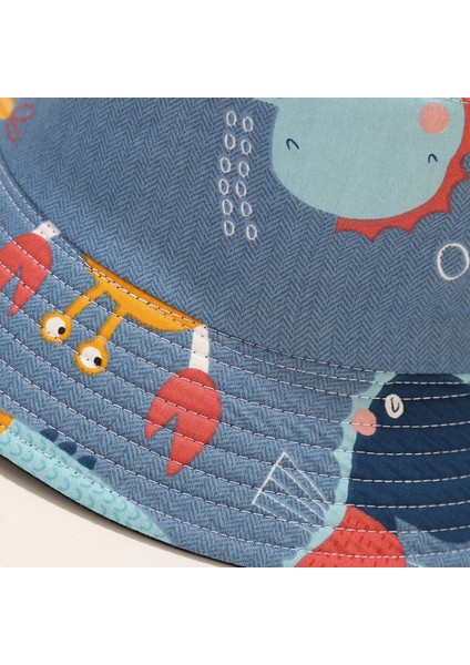 Unisex Deniz Animail Desenli Baskılı Kova Şapka Çift Taraflı Aşınabilen Çift Taraflı Balıkçı Şapkası (Yurt Dışından) fiyatları