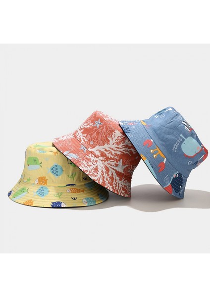 Unisex Deniz Animail Desenli Baskılı Kova Şapka Çift Taraflı Aşınabilen Çift Taraflı Balıkçı Şapkası (Yurt Dışından) indirimleri