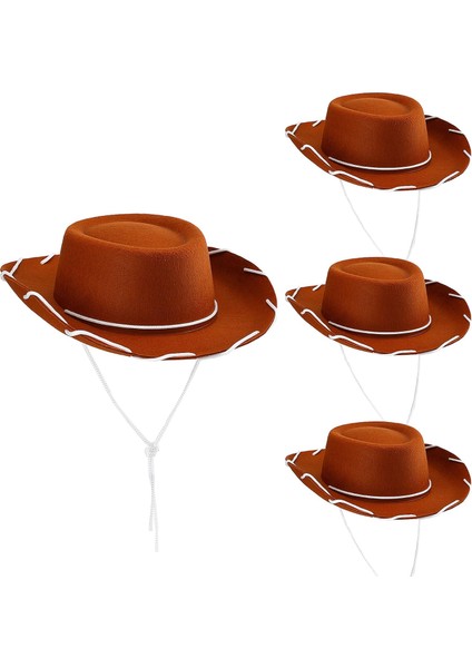 Çocuklar Keçe Kovboy Şapkası 1 Parça Yürümeye Başlayan Kovboy Kız Şapka Noel Kostüm Şapka Çocuk Doğum Günü Partisi (Yurt Dışından)