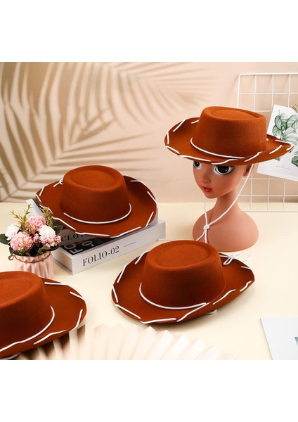 Çocuklar Keçe Kovboy Şapkası 1 Parça Yürümeye Başlayan Kovboy Kız Şapka Noel Kostüm Şapka Çocuk Doğum Günü Partisi (Yurt Dışından) modelleri