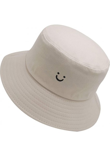 Kova Şapka Yaz Seyahat Plaj Güneş Şapkası Açık Kap Unisex 2'li Paket (Bej, Beyaz) (Yurt Dışından)