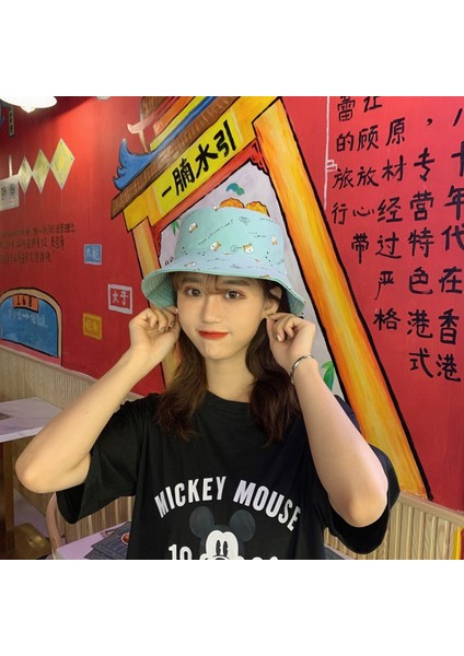 Kadınlar Için Sevimli Animail Bucket Hat Plaj Balıkçı Şapkaları, Çift Taraflı Aşınma, Mavi (Yurt Dışından) modelleri