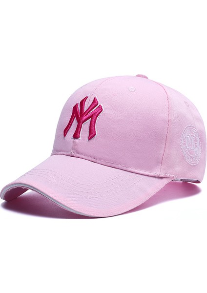 Güneş Şapkası Işlemeli Harfler Sivri Şapka Beyzbol Şapkası Açık Hava Güneş Koruyucu Güneşlik Kadın Şapkası, Pembe (Yurt Dışından)