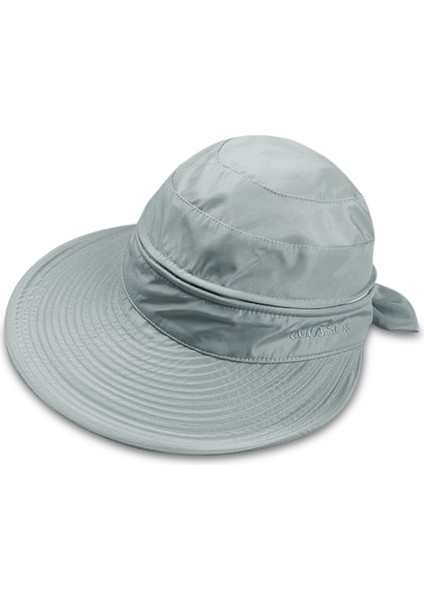 Plaj, Balık Tutma, Yürüyüş, Kamp, Seyahat Için Kadın Upf 50+ Uv Güneş Korumalı Dönüştürülebilir Plaj Şapkası (Gri Mavi) (Yurt Dışından)