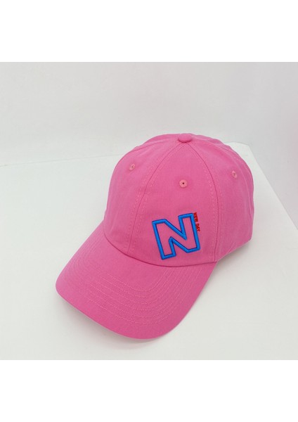 Şapka Kadın N Mektup Nakış Yumuşak Üst Kapağı Bahar ve Yaz Güneş Koruyucu Güneşlik Beyzbol Şapkası Erkekler (Gül Pembe) (Yurt Dışından)