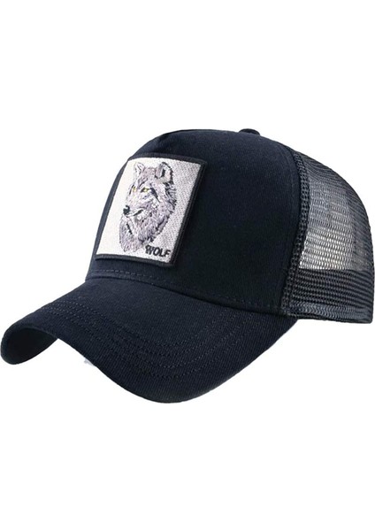 Unisex Hayvan Örgü Kamyon Şoförü Şapkası Snapback Işlemeli Yama Beyzbol Şapkaları, Lt-Bk (Yurt Dışından)