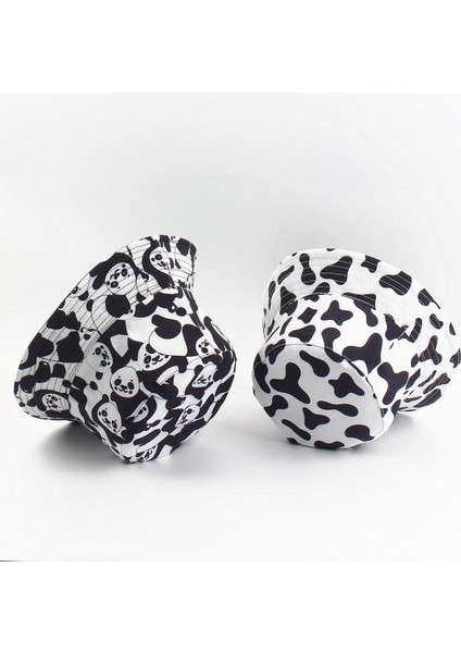 Unisex Ayı Desenli Kova Şapka Çift Taraflı Aşınabilen Çift Taraflı Balıkçı Şapkası (Yurt Dışından) modelleri