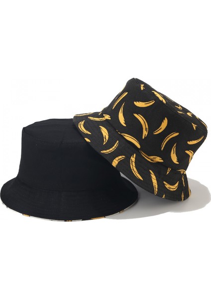 Kadınlar Için Sevimli Kova Şapka Plaj Balıkçı Şapkaları, Çift Taraflı Aşınabilen Unisex (Muz, Koyu Mavi) (Yurt Dışından) fiyatları