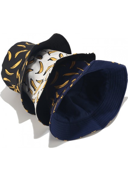 Kadınlar Için Sevimli Kova Şapka Plaj Balıkçı Şapkaları, Çift Taraflı Aşınabilen Unisex (Muz, Koyu Mavi) (Yurt Dışından) fırsatları