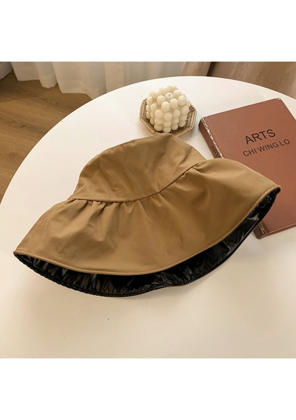 Renk: Haki Şapka Kadın Yaz Güneşlik Uv Koruması Büyük Kenarlı Balıkçı Şapkası Plaj Büyük Kenarlı Güneş Şapkası (Yurt Dışından)