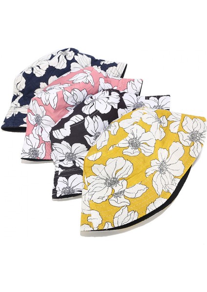 Unisex Pamuklu Toplanabilir Kova Şapka Güneş Çift Taraflı Aşınma Balıkçılık Plaj Şapkası, Pembe (Yurt Dışından) fiyatları