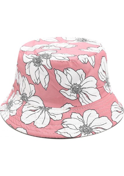 Unisex Pamuklu Toplanabilir Kova Şapka Güneş Çift Taraflı Aşınma Balıkçılık Plaj Şapkası, Pembe (Yurt Dışından) fırsatları
