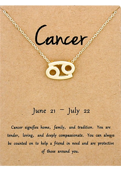 18K Altın Kaplama Burç Kolye, Kadın Kızlar Için Paslanmaz Çelik Astroloji Takı, 12 Takımyıldızı Kolye (Yurt Dışından)