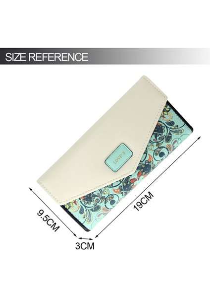 Womens Leather Wallet Purse Handbag Floral Money Clips Credit Card Case Holder---Green (Yurt Dışından) fiyatları