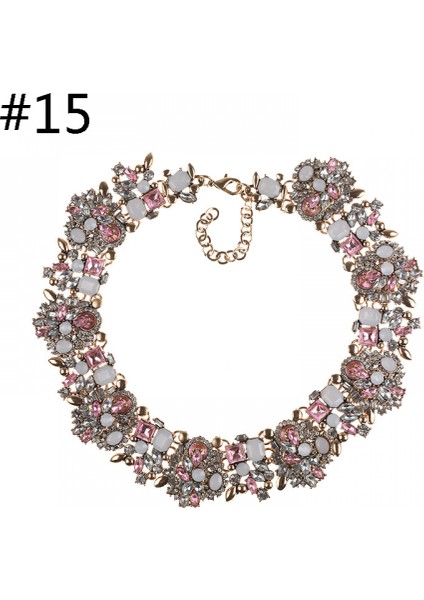 Kristal Rhinestone Bildirimi Kolye, Vintage Tıknaz Zincir Gerdanlık Yaka Önlük Bildirimi Kolye Kadınlar Için Moda Kostüm Takı Kolyeler… (Kristal Tozu) (Yurt Dışından)