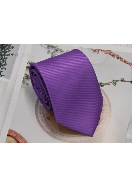 Iş Amaçlı Gündelik Erkek Kravat, Polyester Ipek Dimi, El Yapımı Düz Renk Kravat, Mor (Yurt Dışından) fiyatları