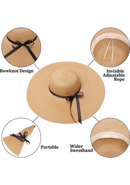 Fiyonklu Büyük Kenarlı Güneşlik Hasır Şapka Fiyonklu Büyük Güneş Şapkası (Yurt Dışından) modelleri