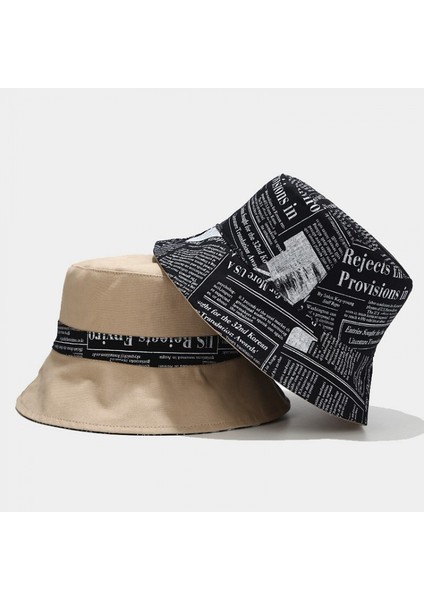 Unisex Baskı Çift Taraflı Aşınabilen Çift Taraflı Kovalı Şapka, Haki (Yurt Dışından) fırsatları