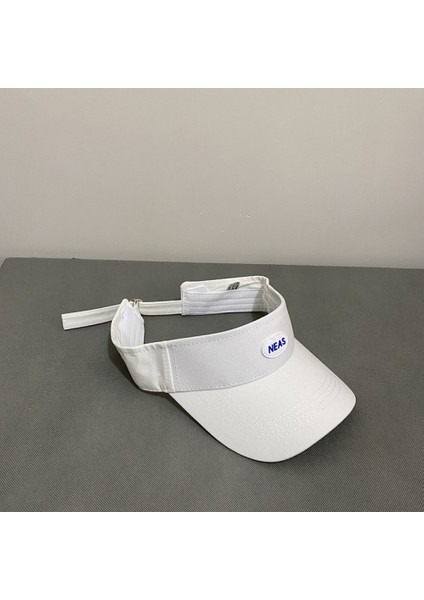 Boş Silindir Şapka Kadın Yaz Mektup Nakış Güneş Koruyucu Güneşlik Açık Doruğa Kap Erkekler (Beyaz) (Yurt Dışından)