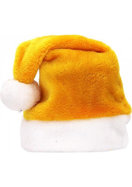 Sarı Peluş Tatil Noel Noel Baba Şapkası (Yurt Dışından)