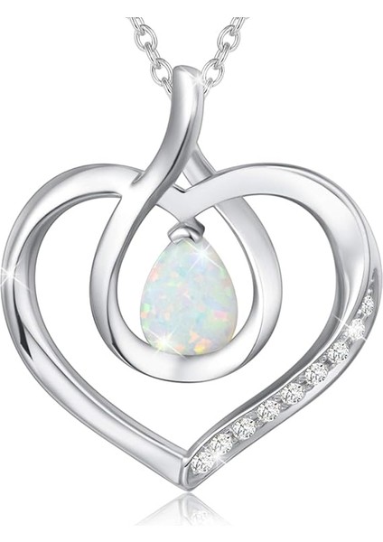 Yüksek Takı Birthstone Kolye Bayanlar Gümüş Gerçek Veya Oluşturulmuş Değerli Taşlar Sonsuza Kadar Aşk Kalp Kolye Kolye Sihirli Renk (Yurt Dışından)
