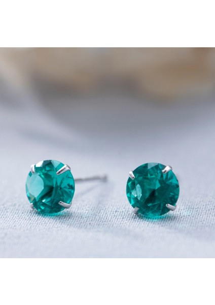 7'li Paket 2,5 mm - 8 mm Arası Gümüş Hakiki Veya Yaratıcı Renkli Zirkon Saplama Küpe, Sevgililer Günü, Anneler Günü ve Doğum Günü Hediyesi (Mavi) (Yurt Dışından)